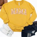 Large Yellow Fall Leaf MAMA Graphic Sweatshirt