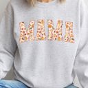 Large Gray Fall Leaf MAMA Graphic Sweatshirt