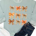 Large Sage Fall Pattern Bows Graphic Sweatshirt