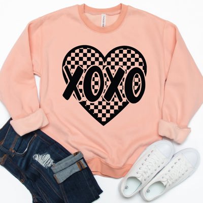 Checkered Heart XOXO Graphic Sweatshirt