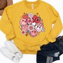  Valentine Smiley Face Graphic Sweatshirt