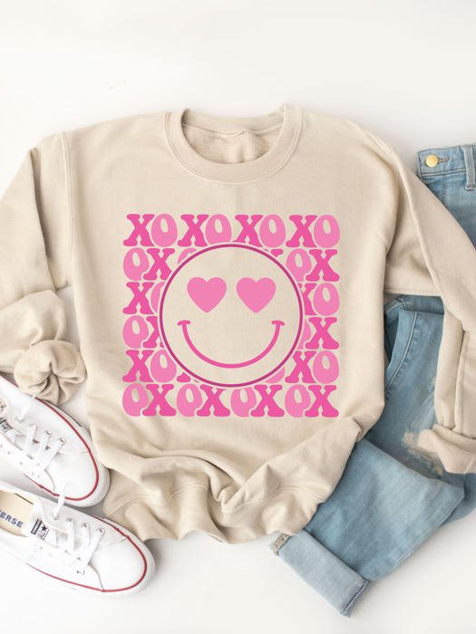 XOXO Smiley Face Graphic Sweatshirt