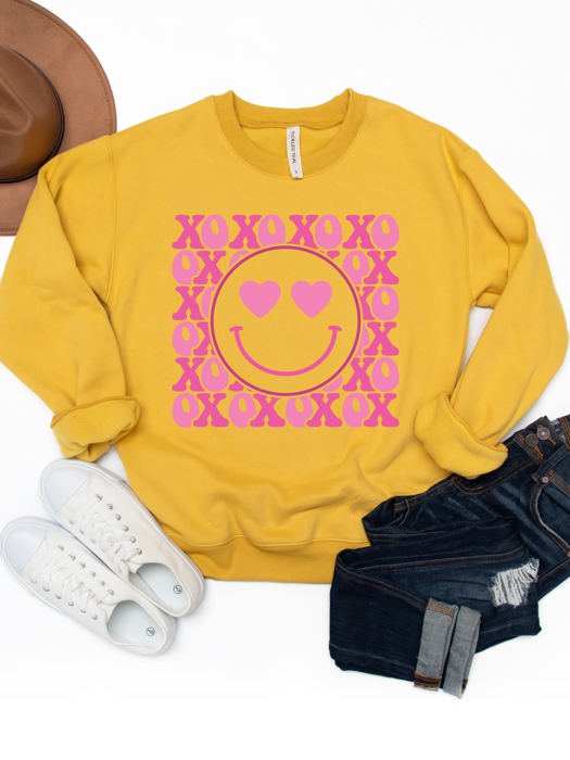 XOXO Smiley Face Graphic Sweatshirt