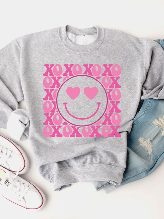 XOXO Smiley Face Graphic Sweatshirt