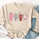 Medium Tan Valentine Stanley Cups Graphic Sweatshirt