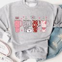 Medium Gray Valentine Stanley Cups Graphic Sweatshirt