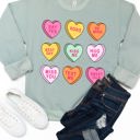  Conversation Hearts Graphic Sweatshirt