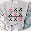  Tic Tac Toe Hearts Graphic Sweatshirt