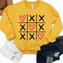  Tic Tac Toe Hearts Graphic Sweatshirt