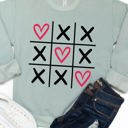  Tic Tac Toe Hearts Graphic Sweatshirt