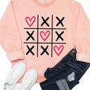  Tic Tac Toe Hearts Graphic Sweatshirt