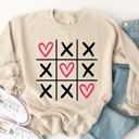 Medium Tan Tic Tac Toe Hearts Graphic Sweatshirt