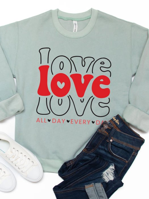 LOVE All Day Every Day Graphic Sweatshirt