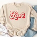 Medium Tan Love Graphic Sweatshirt