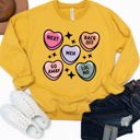  Go Away Conversation Hearts Graphic Sweatshirt