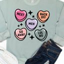  Go Away Conversation Hearts Graphic Sweatshirt