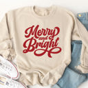 Medium Tan Merry & Bright Graphic Sweatshirt