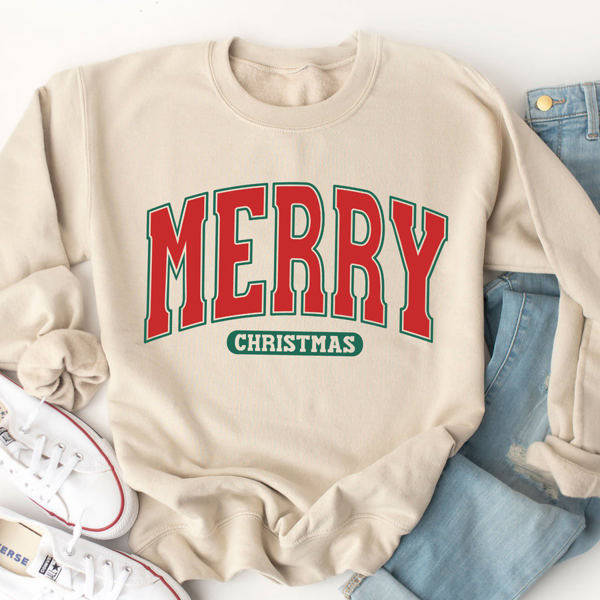 Merry Christmas Bold Graphic Sweatshirt