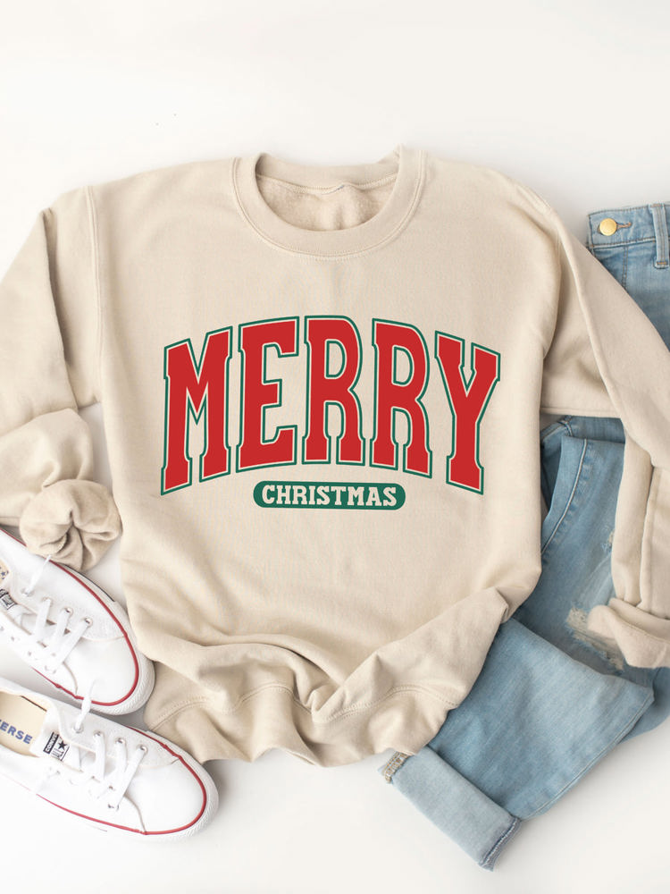 Merry Christmas Bold Graphic Sweatshirt