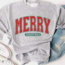 Large Gray Merry Christmas Bold Graphic Sweatshirt