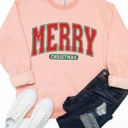 Large Peach Merry Christmas Bold Graphic Sweatshirt