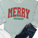 Large Sage Merry Christmas Bold Graphic Sweatshirt