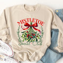 XL Tan Mistletoe Social Club Coquette Graphic Sweatshirt