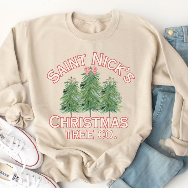 Saint Nicks Christmas Tree Co. Graphic Sweatshirt