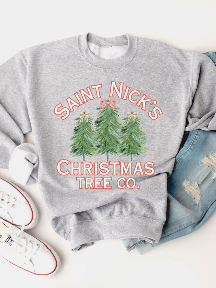 Saint Nicks Christmas Tree Co. Graphic Sweatshirt