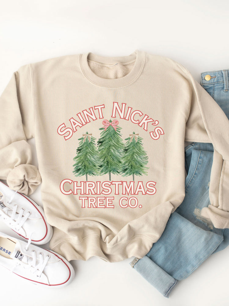 Saint Nicks Christmas Tree Co. Graphic Sweatshirt