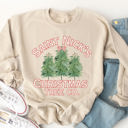 Large Tan Saint Nicks Christmas Tree Co. Graphic Sweatshirt