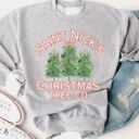 Large Gray Saint Nicks Christmas Tree Co. Graphic Sweatshirt