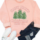 Large Peach Saint Nicks Christmas Tree Co. Graphic Sweatshirt