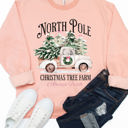  North Pole Christmas Tree Farm Truck Graphic Sweatshirt