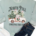  North Pole Christmas Tree Farm Truck Graphic Sweatshirt