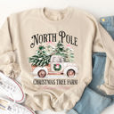  North Pole Christmas Tree Farm Truck Graphic Sweatshirt