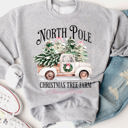  North Pole Christmas Tree Farm Truck Graphic Sweatshirt