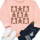 XL Peach Gingerbread Man Checkers Graphic Sweatshirt