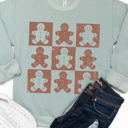 XL Sage Gingerbread Man Checkers Graphic Sweatshirt