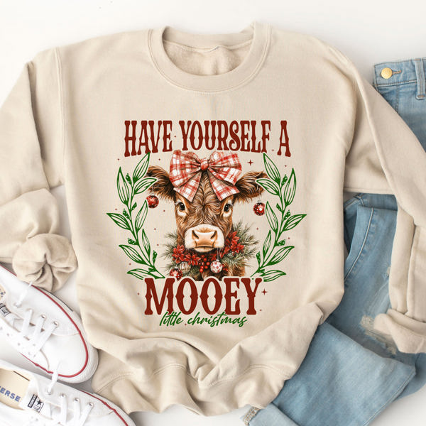 Have Yourself A Mooey Little Christmas Graphic Sweatshirt