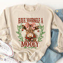  Have Yourself A Mooey Little Christmas Graphic Sweatshirt