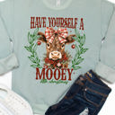  Have Yourself A Mooey Little Christmas Graphic Sweatshirt