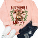  Have Yourself A Mooey Little Christmas Graphic Sweatshirt