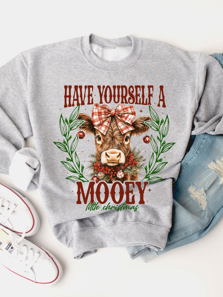 Have Yourself A Mooey Little Christmas Graphic Sweatshirt