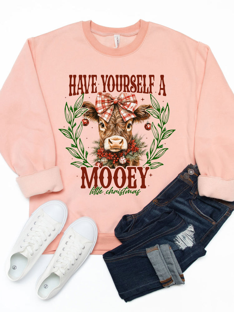 Have Yourself A Mooey Little Christmas Graphic Sweatshirt