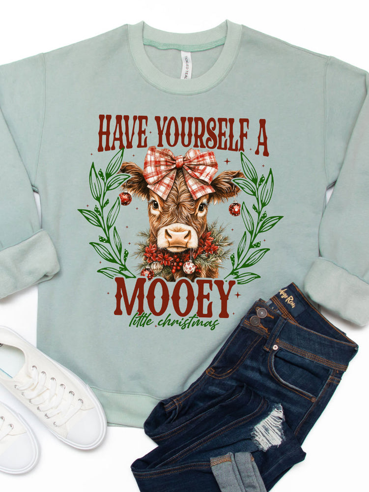 Have Yourself A Mooey Little Christmas Graphic Sweatshirt