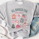  All Booked For Christmas Graphic Sweatshirt