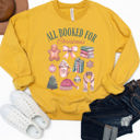 Large Yellow All Booked For Christmas Graphic Sweatshirt