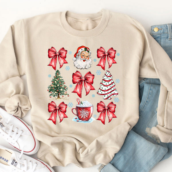 Coquette Christmas Icons Graphic Sweatshirt