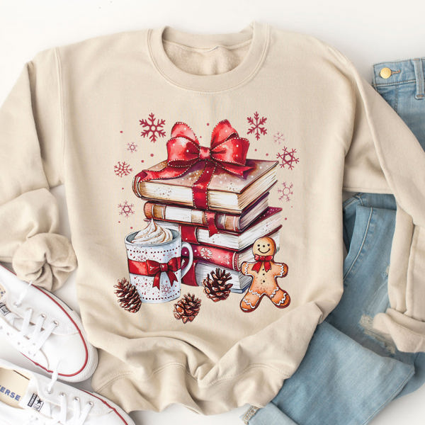 Christmas Books Graphic Sweatshirt